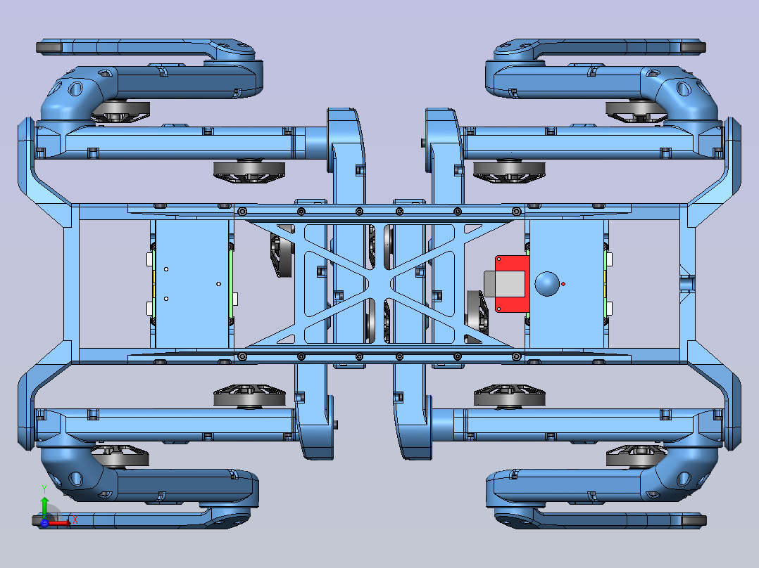 Solo 12dof四足机器狗3D图纸 Solidworks设计前视图
