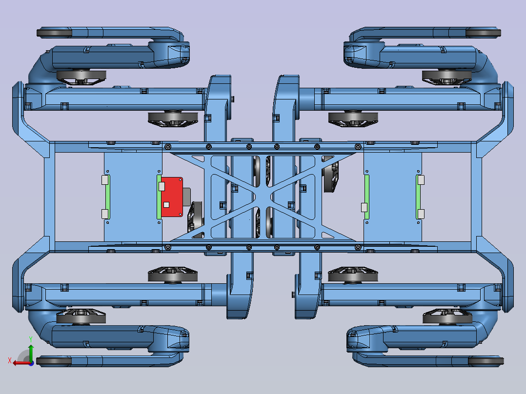 Solo 12dof四足机器狗3D图纸 Solidworks设计后视图