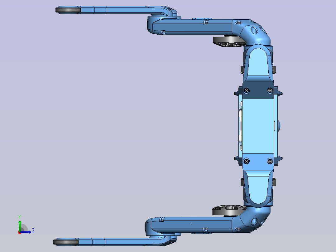Solo 12dof四足机器狗3D图纸 Solidworks设计左视图
