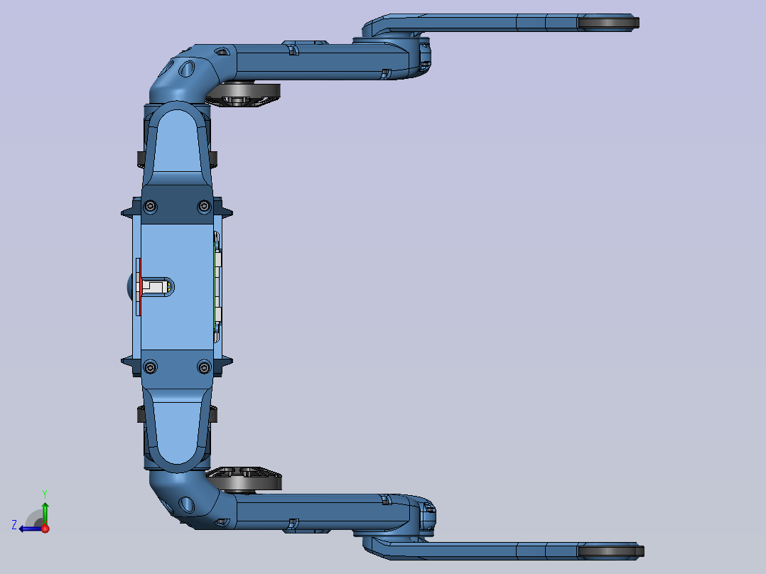 Solo 12dof四足机器狗3D图纸 Solidworks设计右视图
