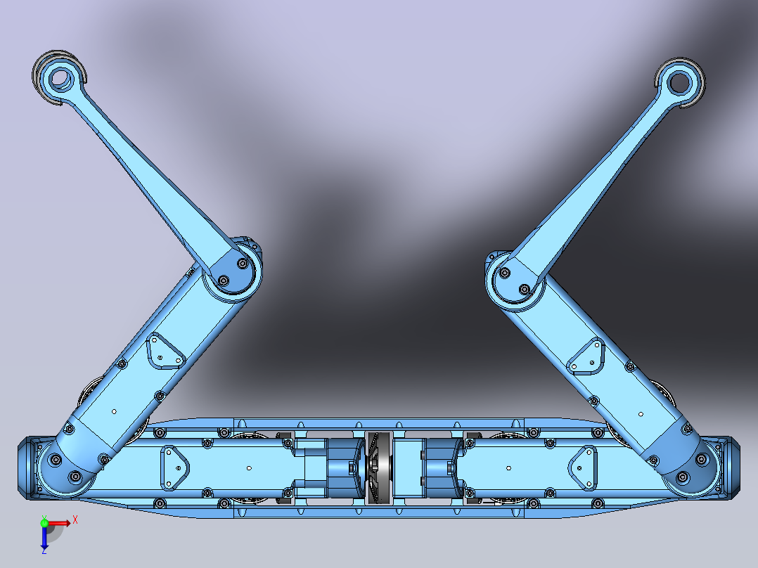 Solo 12dof四足机器狗3D图纸 Solidworks设计俯视图