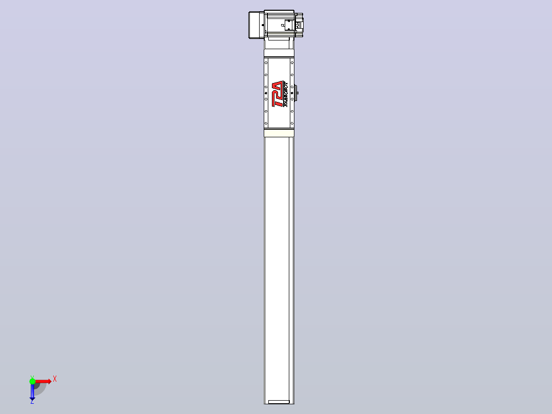 伺服电机集成皮带传动直线执行器TPA-OCB-100-192-L750-RU-P75-N3俯视图