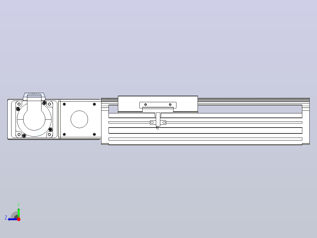 皮带直线轴半封闭可选导轨TPA-HNB-140D-120-L100-ML-C-P40-N3右视图