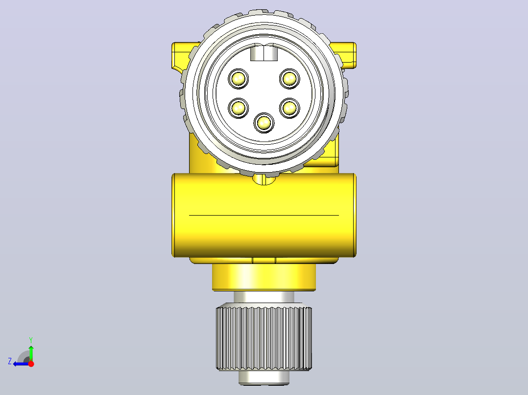7-8英寸x M12 T型分离器插头插座右视图
