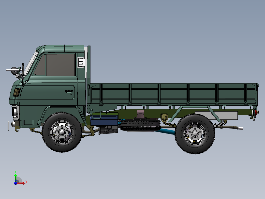 卡车3D图纸 机械设备设计3D模型参考资料素材前视图