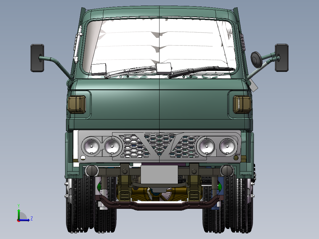 卡车3D图纸 机械设备设计3D模型参考资料素材左视图