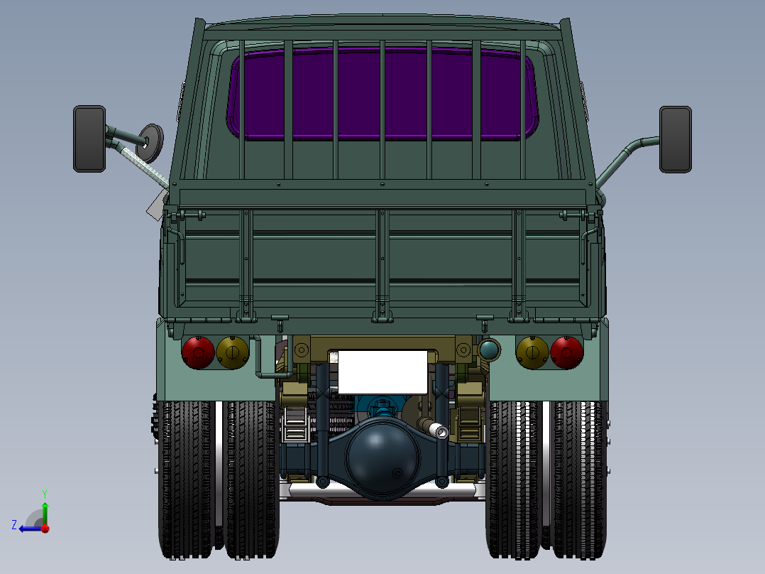 卡车3D图纸 机械设备设计3D模型参考资料素材右视图