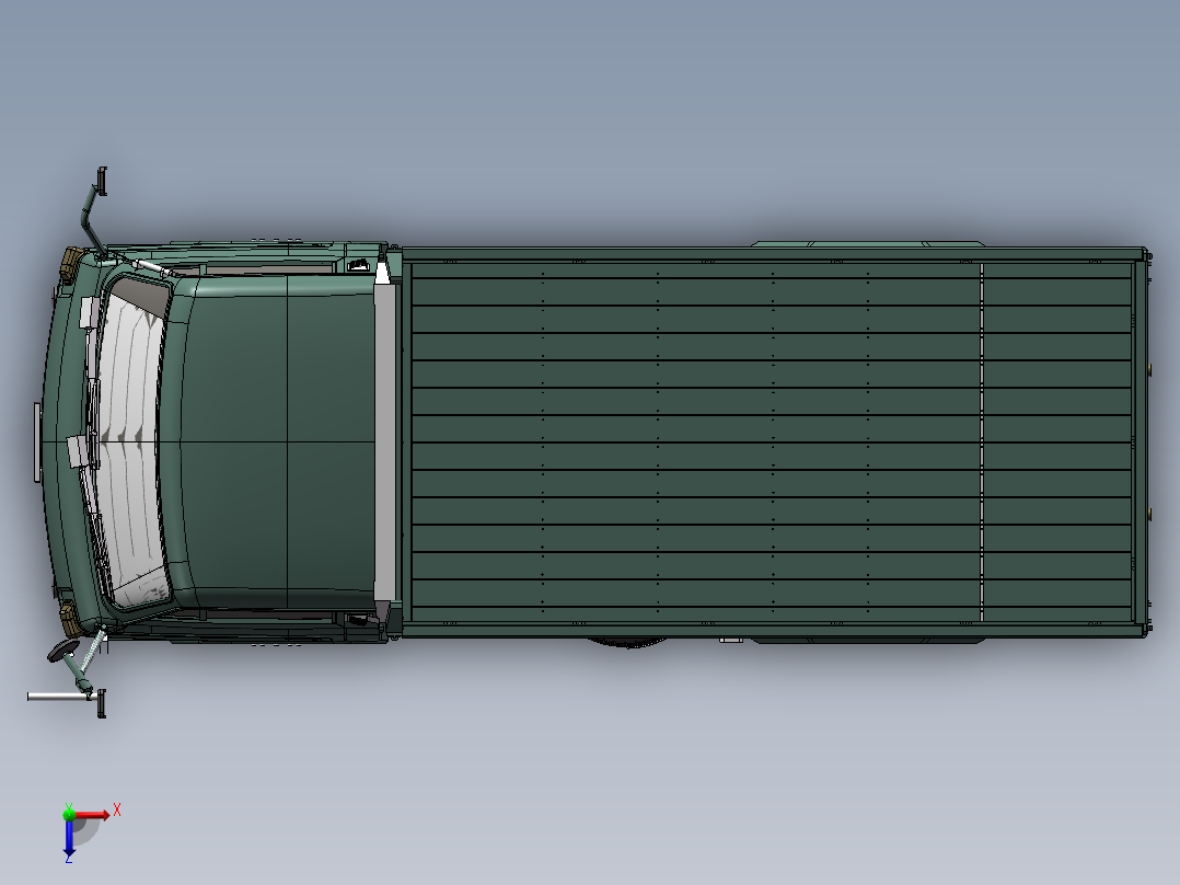 卡车3D图纸 机械设备设计3D模型参考资料素材俯视图