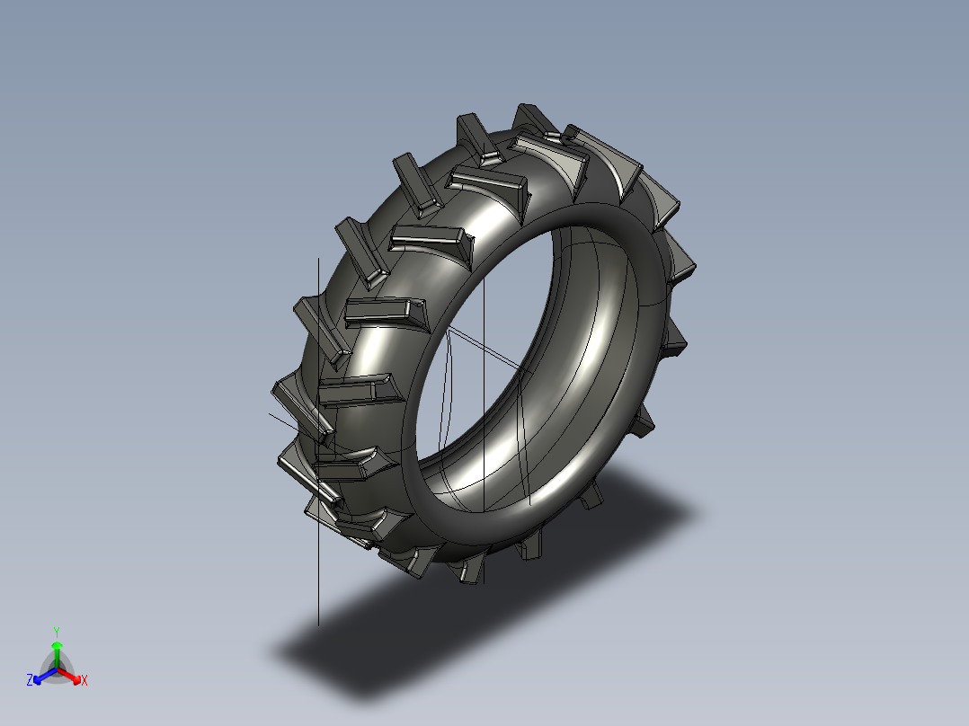 solidworks 汽车轮胎3D模型正等轴测图
