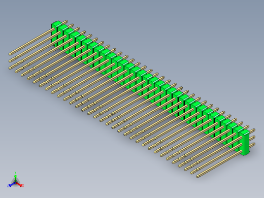 彩色公头100mil（2.54mm）系列-DS1021_green_3x32p_100mil_Type19_rev1.0