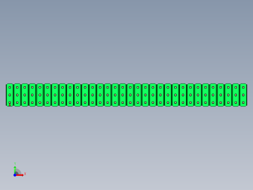 彩色公头100mil（2.54mm）系列-DS1021_green_3x32p_100mil_Type19_rev1.0前视缩略图