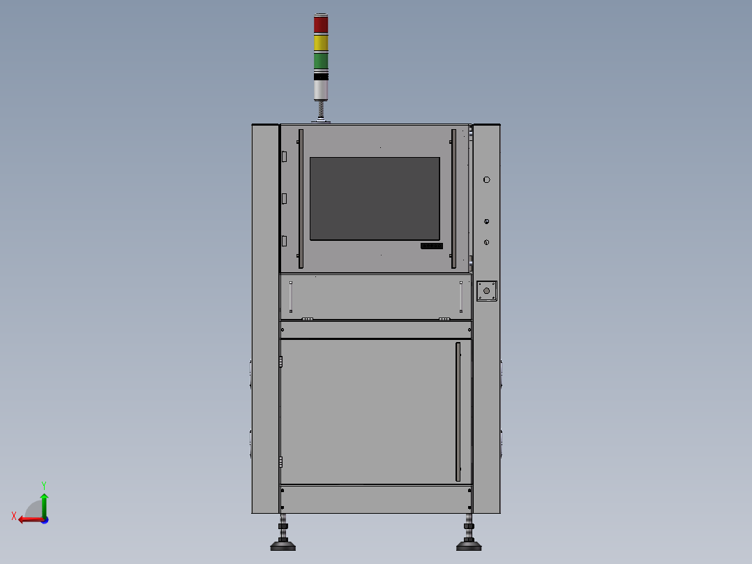 M型AOI设备 PCB外观检测 3D图纸机械素材3D图纸自动化机械素材后视图