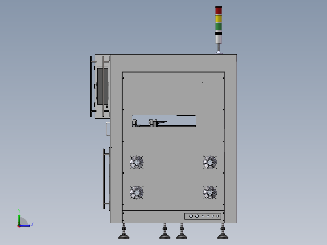 M型AOI设备 PCB外观检测 3D图纸机械素材3D图纸自动化机械素材左视图