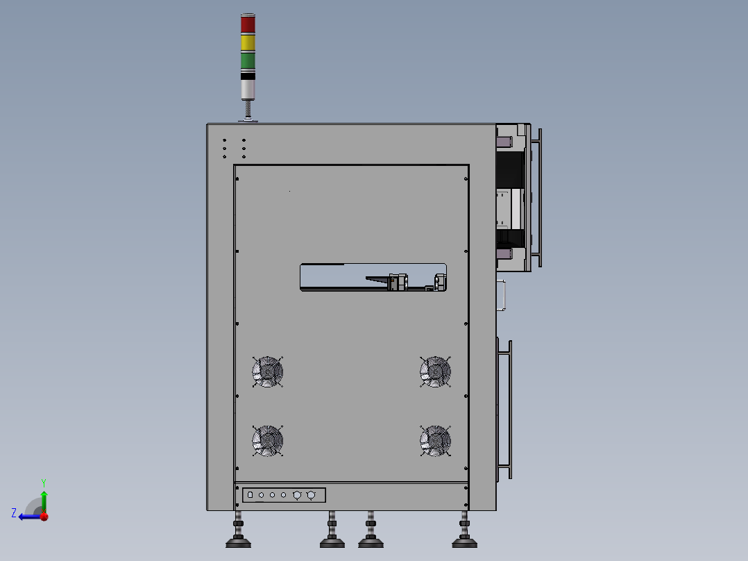M型AOI设备 PCB外观检测 3D图纸机械素材3D图纸自动化机械素材右视图
