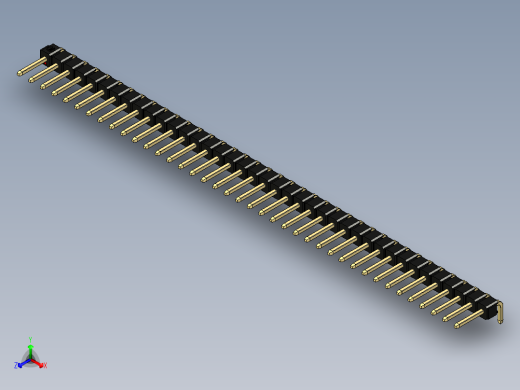 彩色公排针 100mil 2.54mm 系列-DS1022_black_1x39p_100mil_TypeD_rev1.0