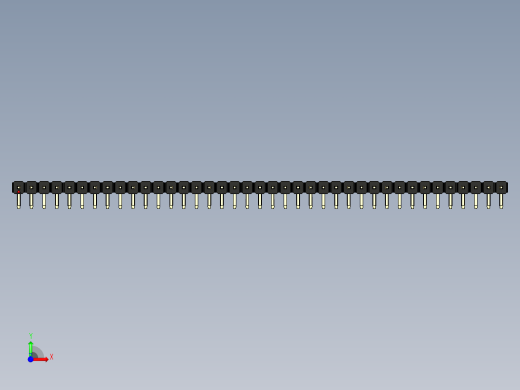 彩色公排针 100mil 2.54mm 系列-DS1022_black_1x39p_100mil_TypeD_rev1.0前视缩略图