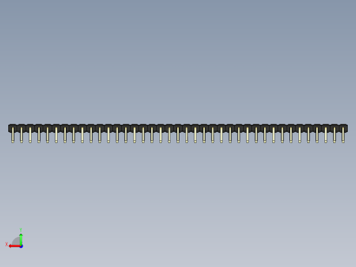 彩色公排针 100mil 2.54mm 系列-DS1022_black_1x39p_100mil_TypeD_rev1.0后视缩略图
