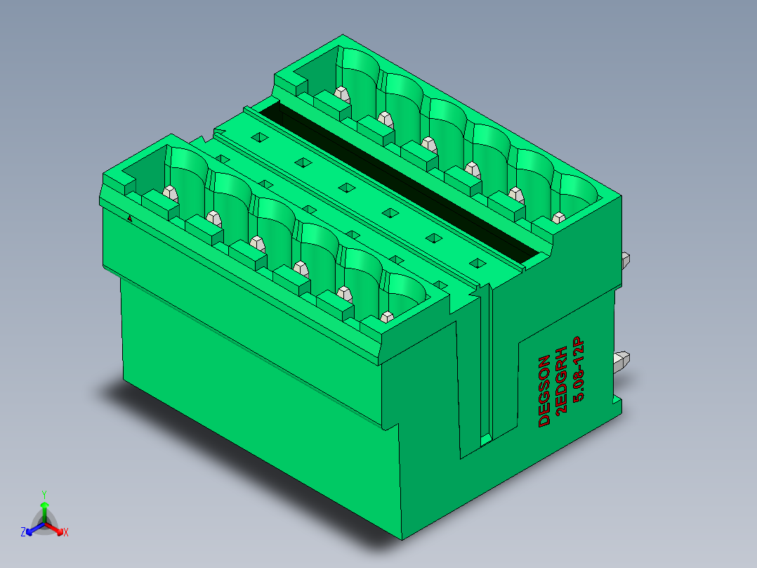 DEGSON 2EDG 系列 5.08mm 可插拔接线端子组-2EDGRH-5.08-12P-14-00AH主视图
