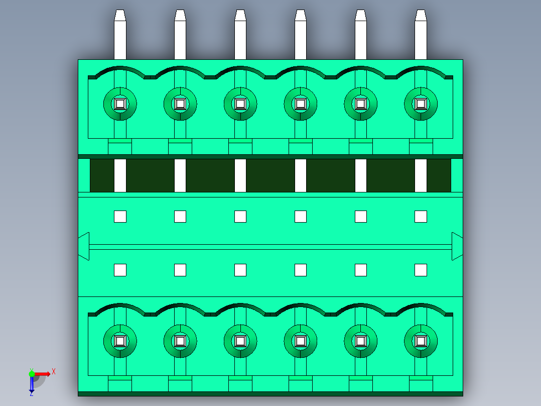 DEGSON 2EDG 系列 5.08mm 可插拔接线端子组-2EDGRH-5.08-12P-14-00AH俯视图
