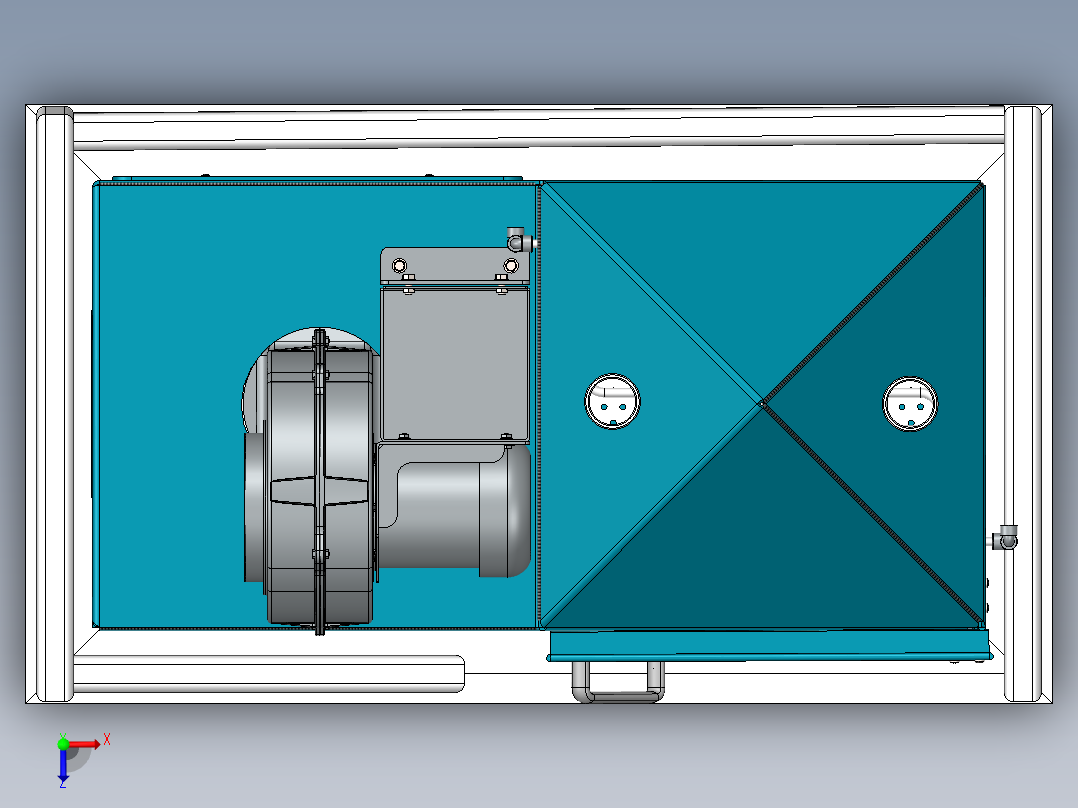 货架式散装物料烘干机bulk-material-dryer-SW-X_T-STP俯视图