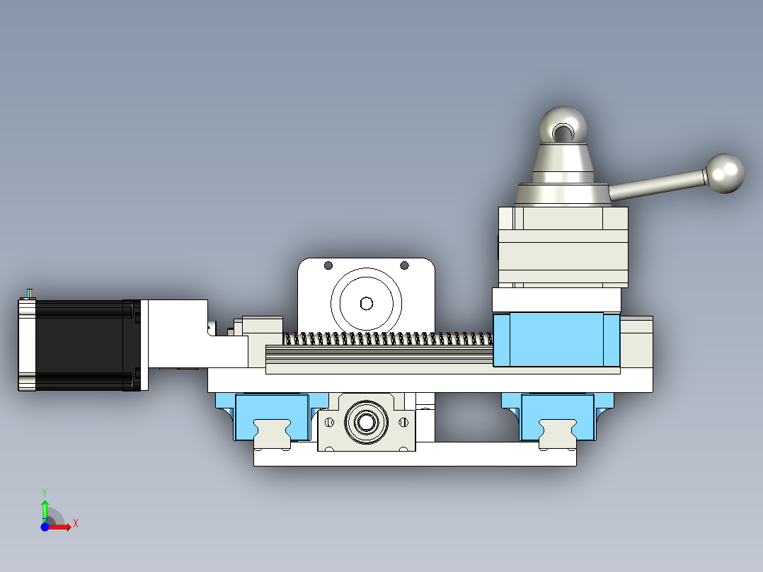 车床数控工作台附件3D数模图纸 STP格式前视图