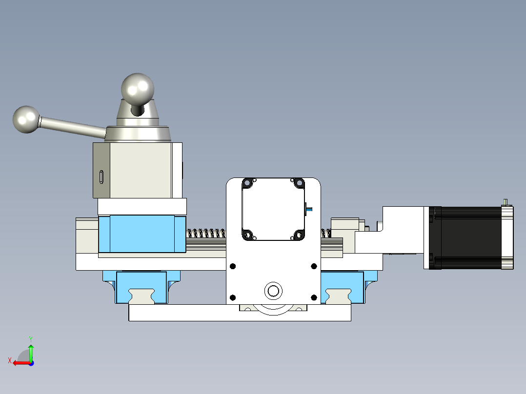 车床数控工作台附件3D数模图纸 STP格式后视图