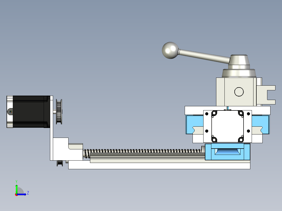车床数控工作台附件3D数模图纸 STP格式左视图