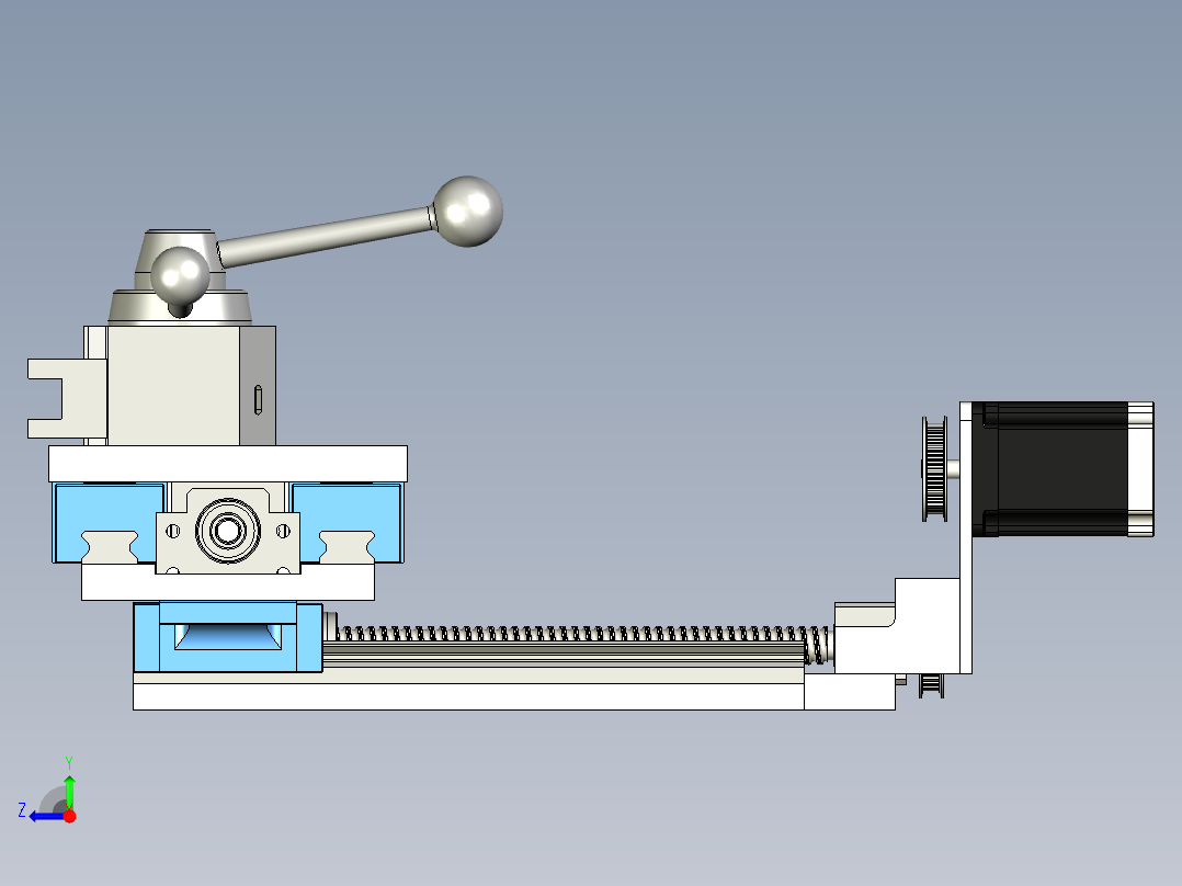 车床数控工作台附件3D数模图纸 STP格式右视图