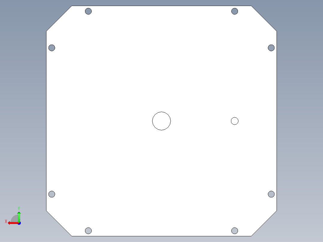 四面基座1910-3D多系列多零件图纸模型后视图