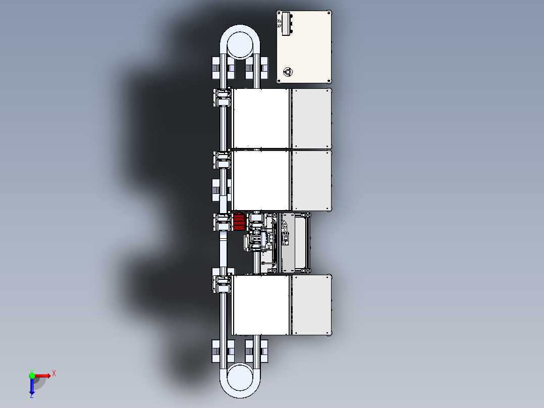 蜘蛛手泡棉贴装连线自动化sw18可编辑俯视图