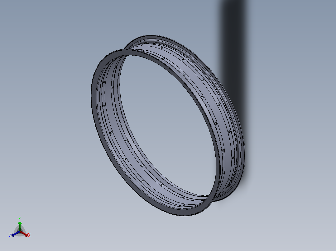 锂电自行车车20寸4.0胎车圈正等轴测图