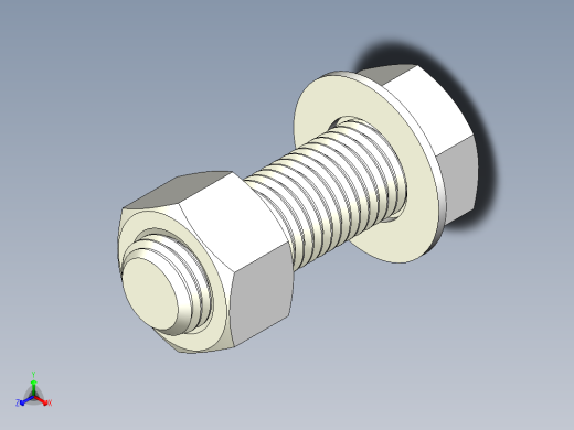 螺栓和六角螺母-1 - 8 UNC正等轴测缩略图