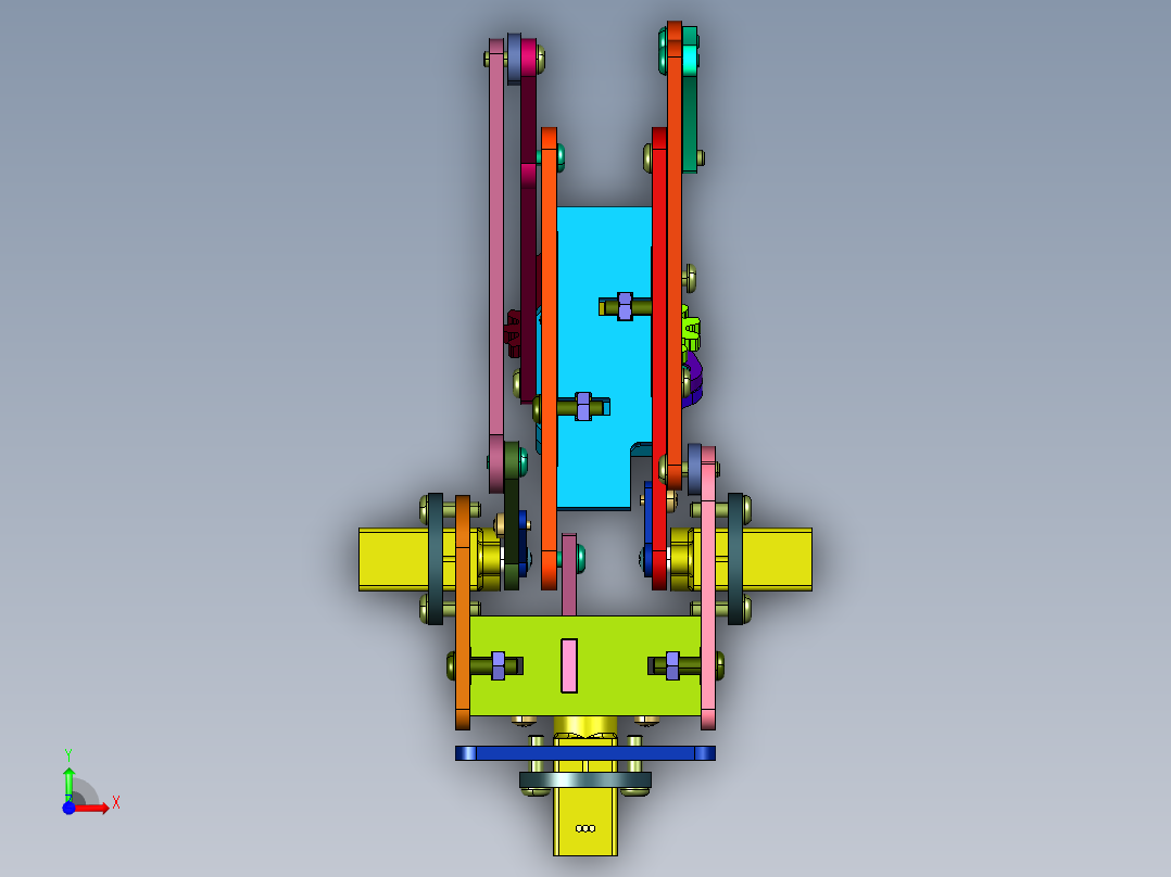 四轴铝合金舵机爪子机械手臂前视图