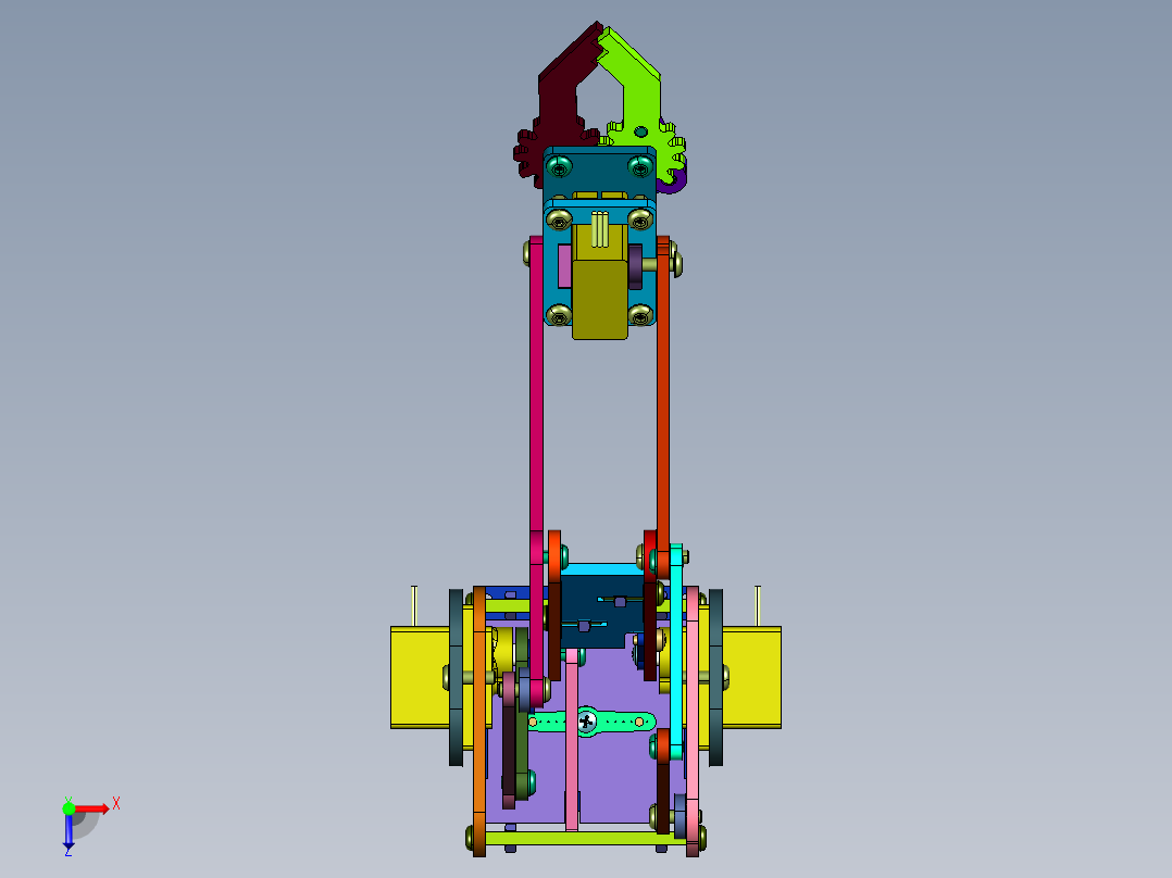 四轴铝合金舵机爪子机械手臂俯视图