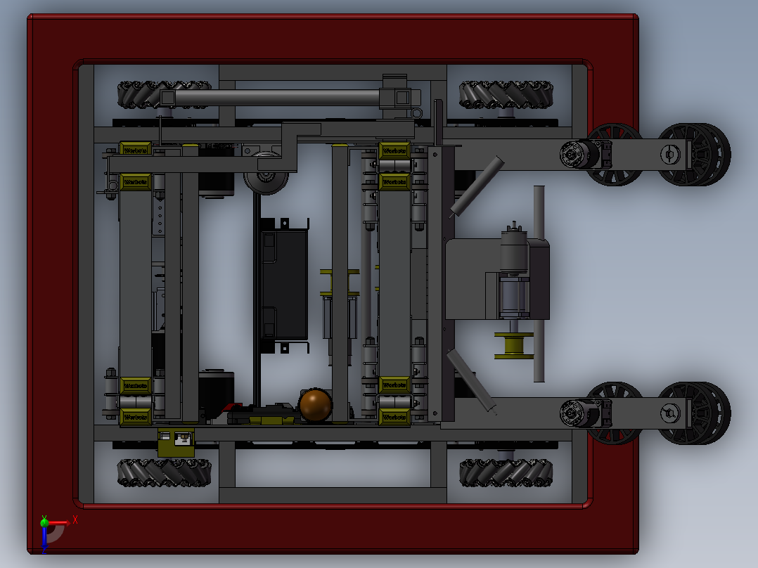 Worbots 4145 2018 (After Miami)麦克纳姆轮车3D图纸 STP格式俯视图
