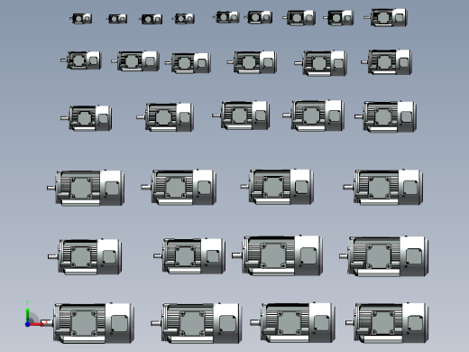 YVPYVF2变频电机B3型模型合集前视缩略图