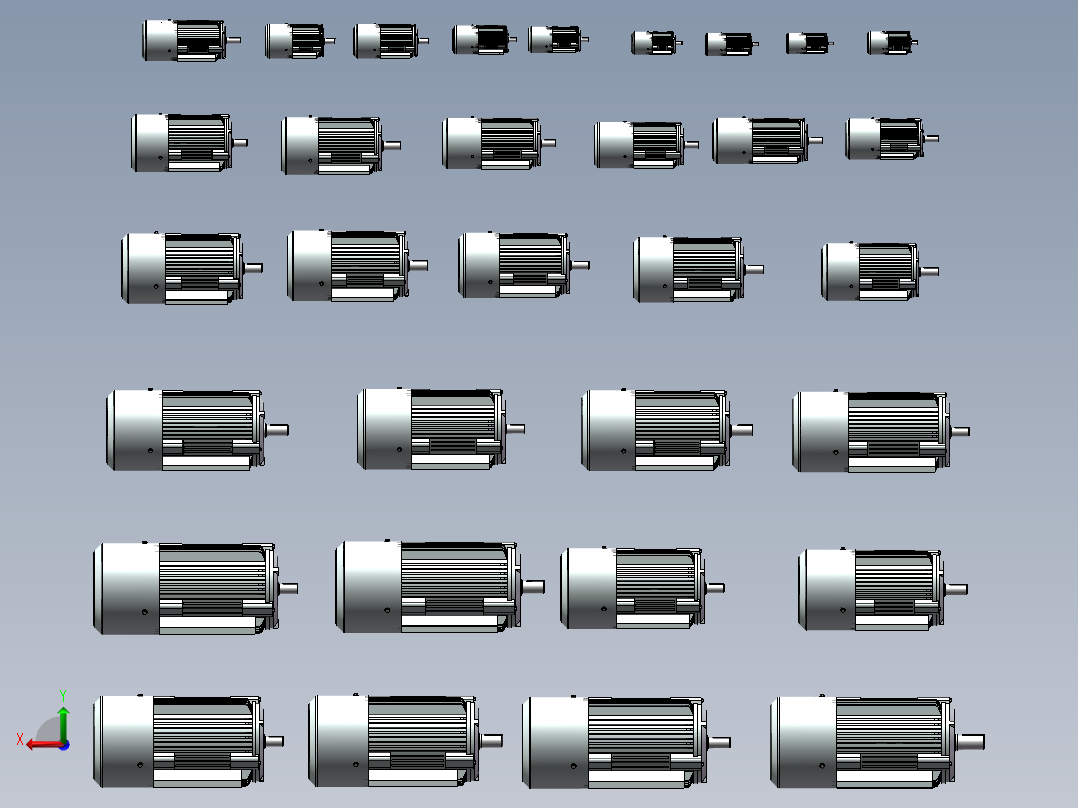 YVPYVF2变频电机B3型模型合集后视图