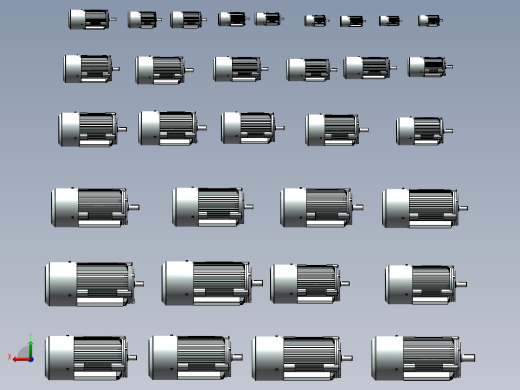 YVPYVF2变频电机B3型模型合集后视缩略图
