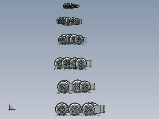 YVPYVF2变频电机B3型模型合集左视缩略图
