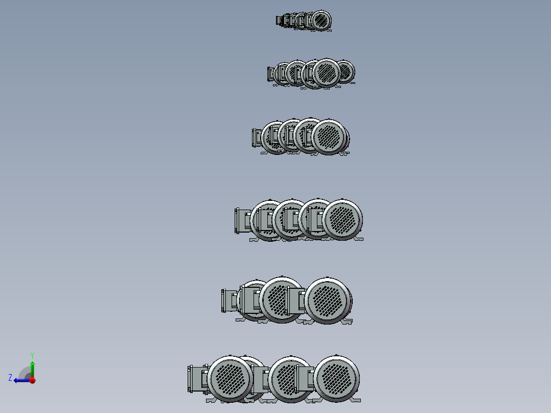 YVPYVF2变频电机B3型模型合集右视图