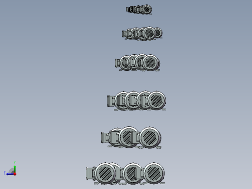 YVPYVF2变频电机B3型模型合集右视缩略图