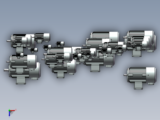 YVPYVF2变频电机B3型模型合集俯视缩略图