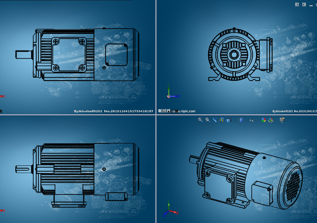 YVPYVF2变频电机B3型模型合集