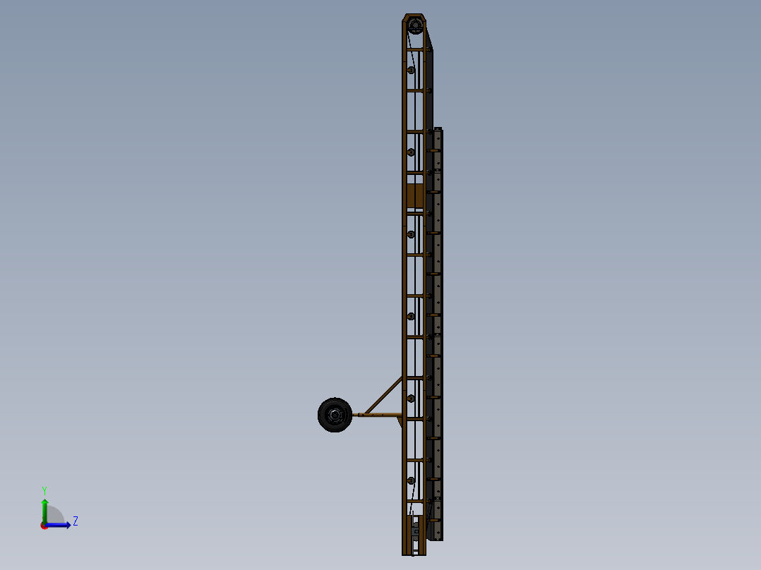 倾斜皮带运输机左视图
