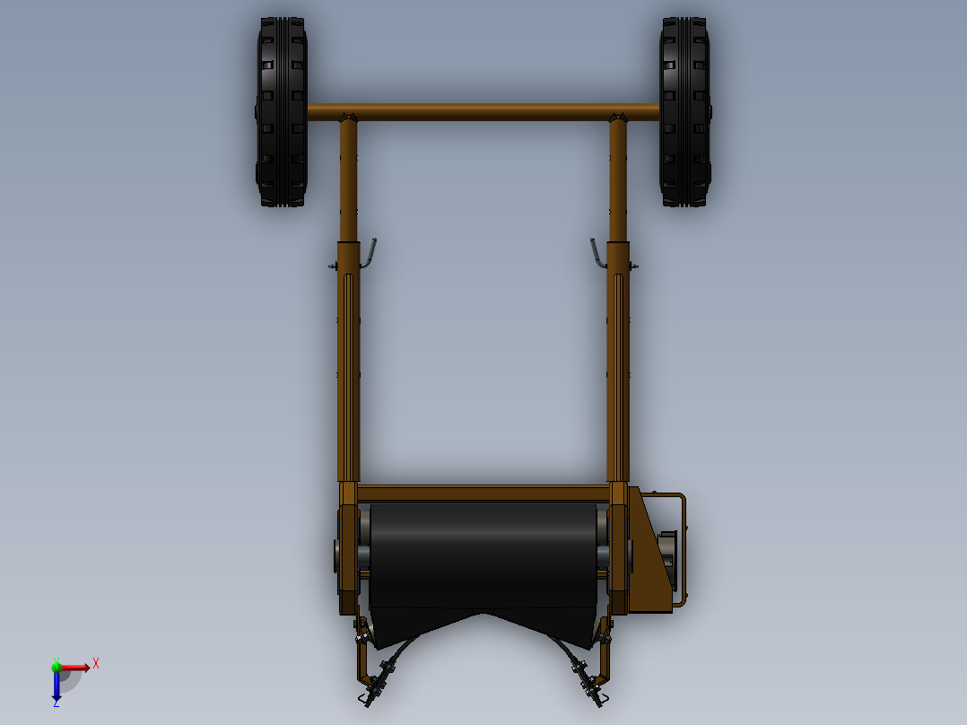倾斜皮带运输机俯视图