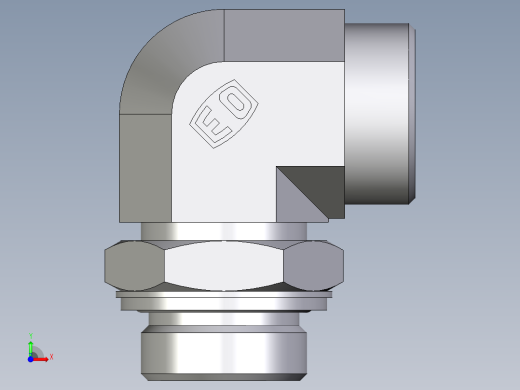 卡套式工业通用硬管接头EO_Adjustable_Locknut_elbow_WEE28LMOMDCF前视缩略图