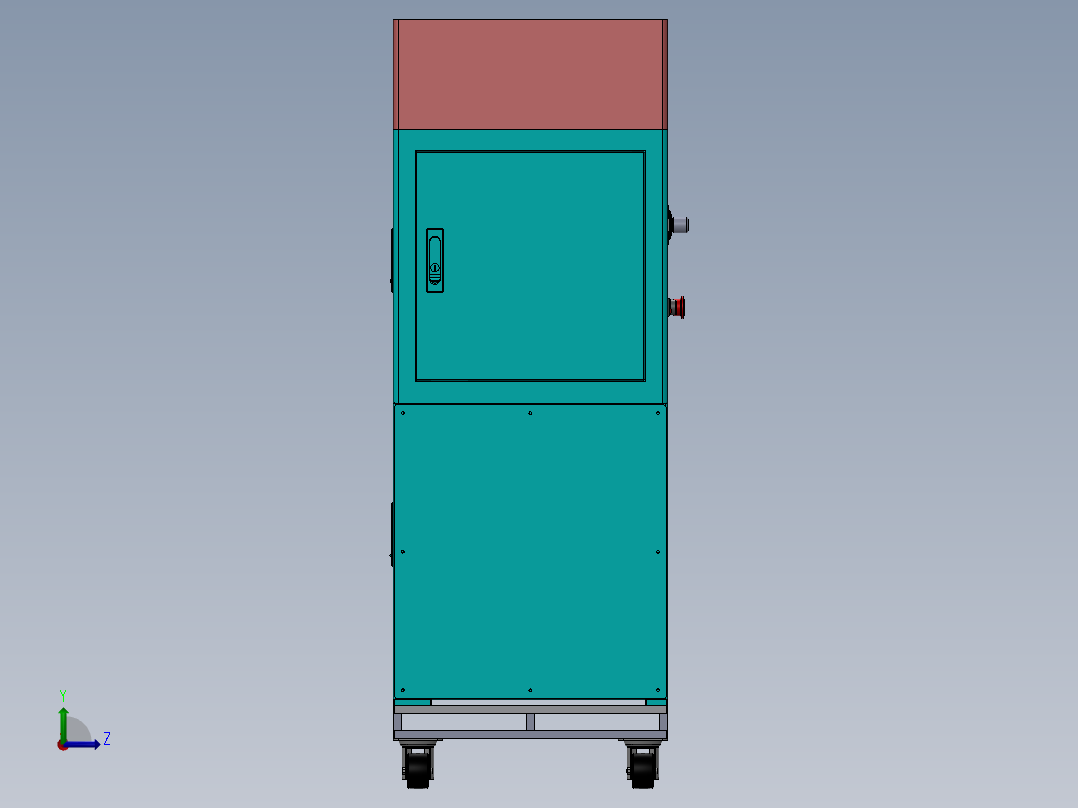 快递打包压缩机（sw18可编辑+工程图）左视图