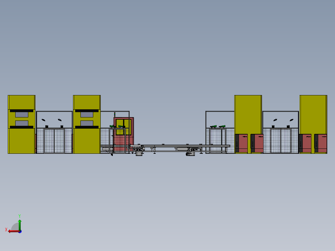 压合设备自动化机加工生产线sw17后视图