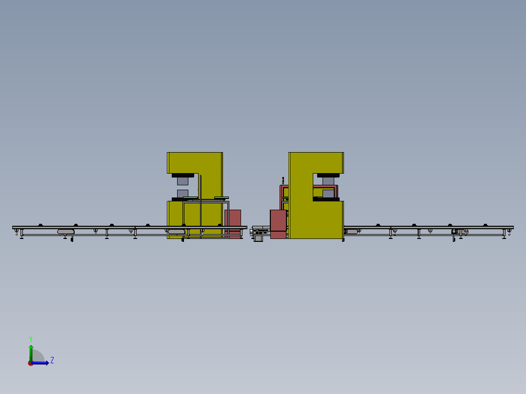 压合设备自动化机加工生产线sw17左视图