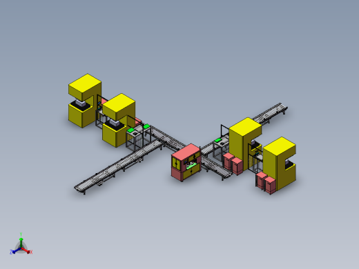 压合设备自动化机加工生产线sw17正等轴测缩略图